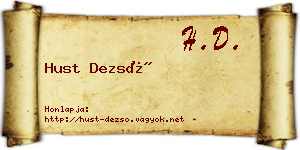 Hust Dezső névjegykártya